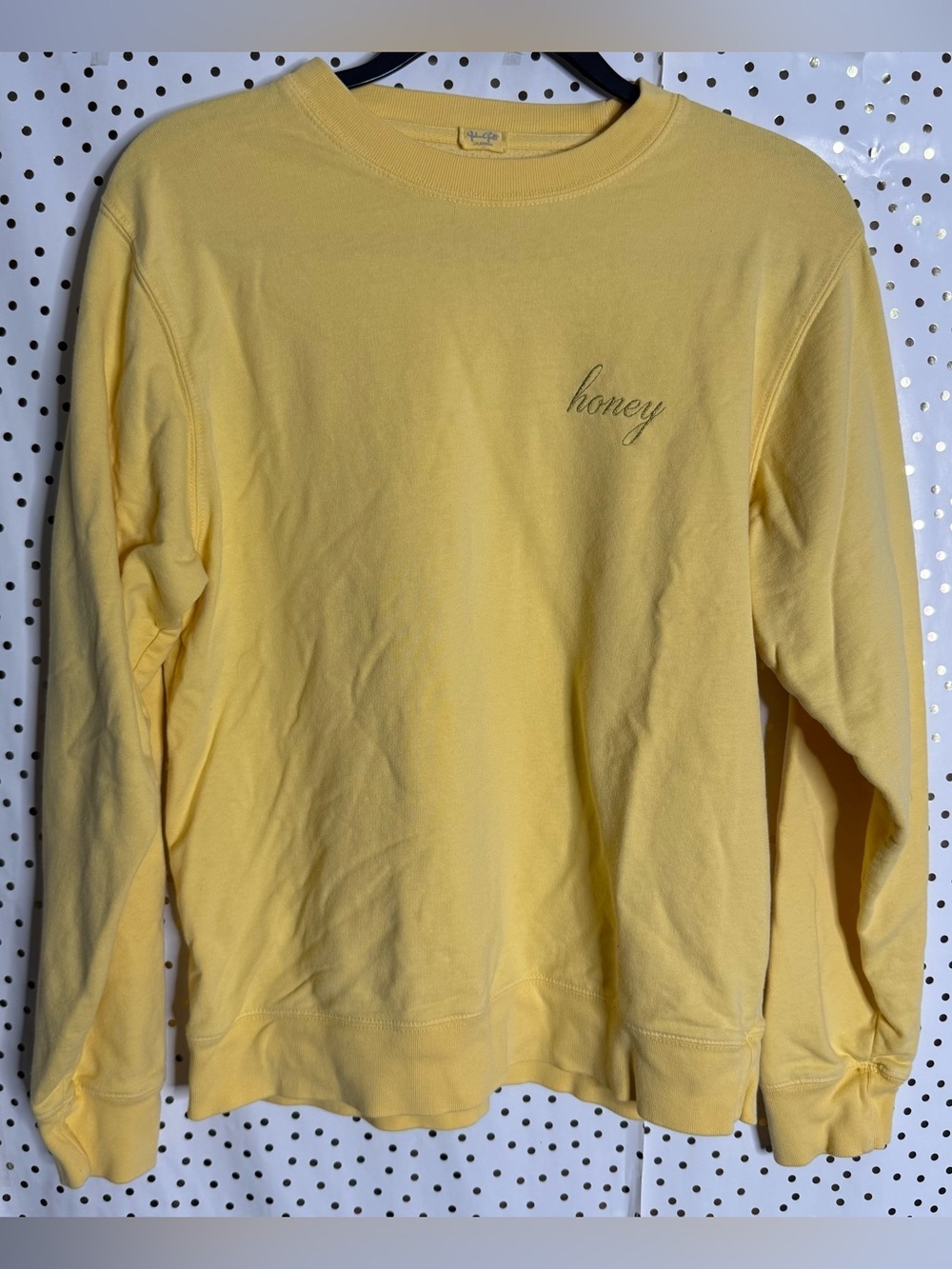 Brandy Melville Honey Embroidered Crewneck Sweater - Yellow